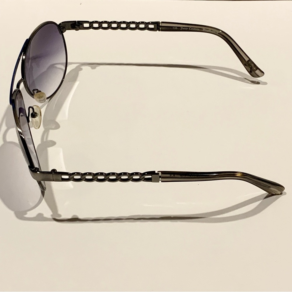 Juicy Couture Designer Aviator Sunglasses Purple Gun Metal Silver w/ Case OBO - Picture 5 of 10
